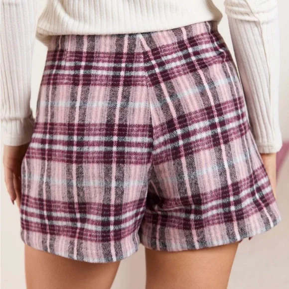 Plaid Pink and Gray Women's Skort - Picture 5 of 8